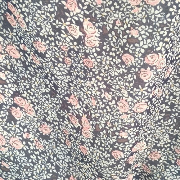 Zunie girl's pink and brown floral print ruffled hem dress up dress size 12 - Picture 2 of 9